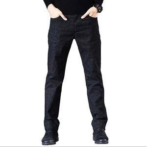 #R23 NEW Men’s Gray Black Plaid Straight Slim Fit Pants